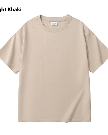 Heavy Men And Women Solid Color Young Couple T-shirt