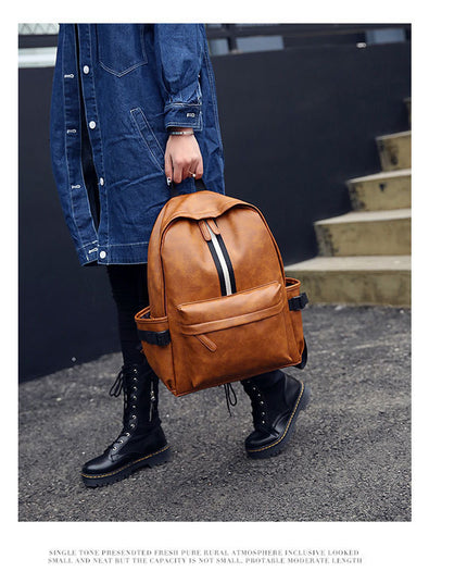 Men and women pu leather backpack
