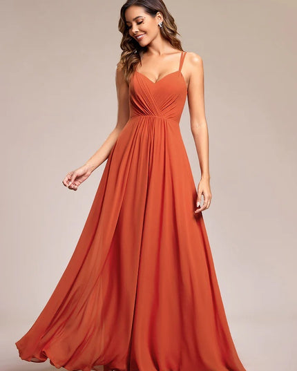 Sling Banquet Temperament Long Pleating Dress