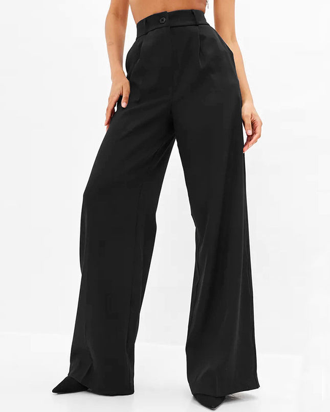 Women's Pure Color Temperament All-matching Casual Trousers
