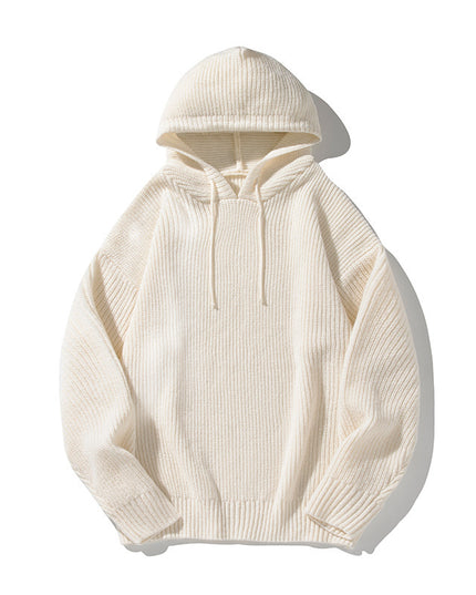 Japanese Loose Solid Color Hooded Sweater Idle Style Adjustable