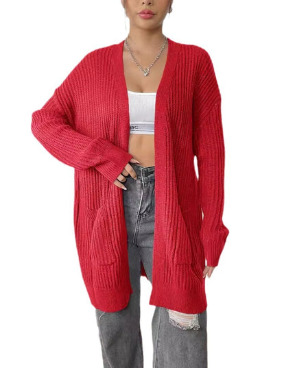 New Double Pocket Simple Casual Sweater Cardigan