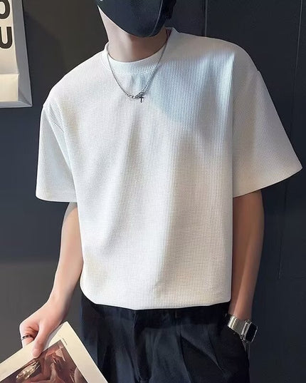 Waffle Men's Casual Half-sleeve Summer Wear