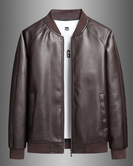 Men's Slim Fit Trendy Handsome Washed Leather Jacket