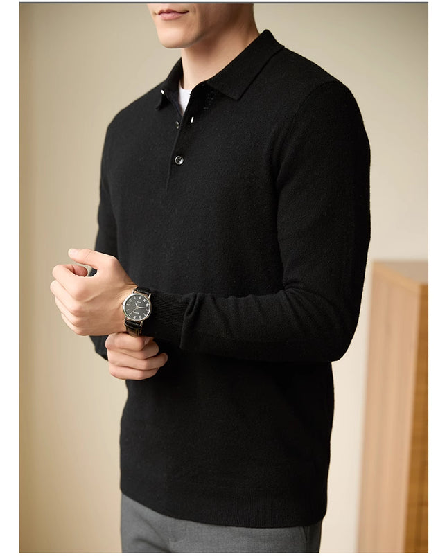Men's Polo Collar Business Casual Sweater