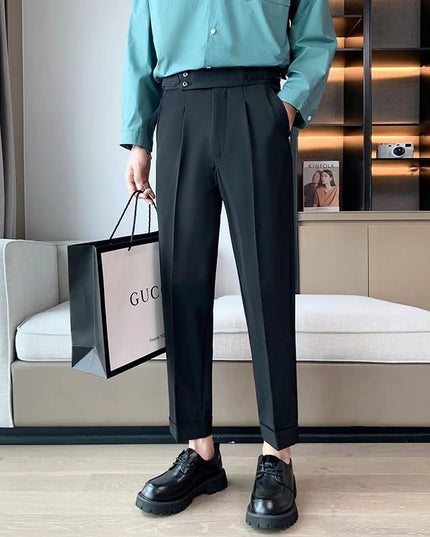 Draping Cropped Small Suit Pants Men