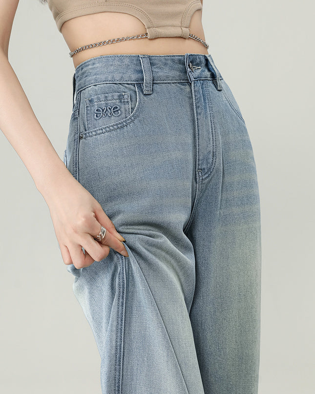 High Waist Straight-leg Wide-leg Pants