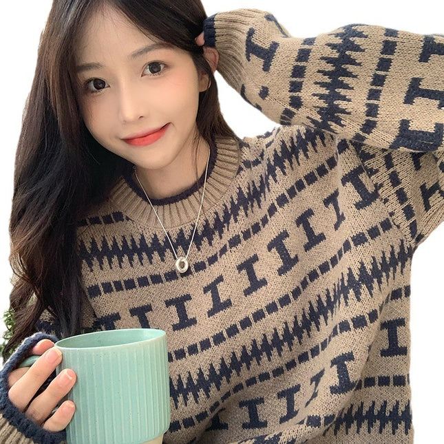 Women's Sweater Retro Lazy Style Trendy Anti-aging Slimming Temperament