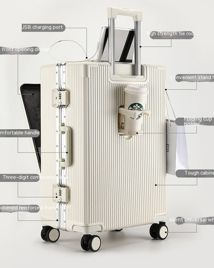Trolley Aluminum Frame Large Capacity Front Opening Luggage