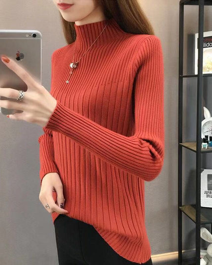 Slim Fit Slimming Inner Knitted Bottoming Shirt Women's Long Sleeve