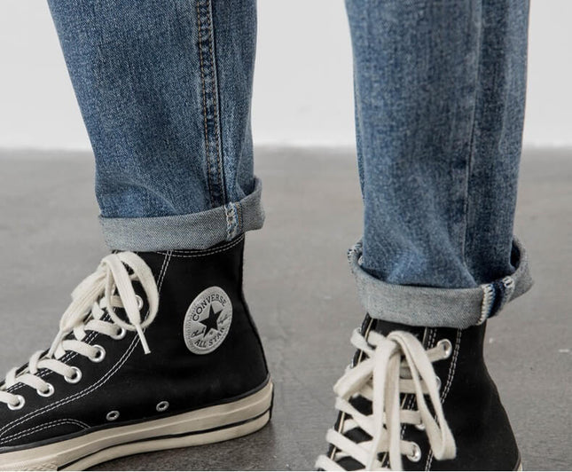 Men’s Light Blue Straight Jeans – Loose Fit, Ripped or Non-Ripped, Cotton Comfort