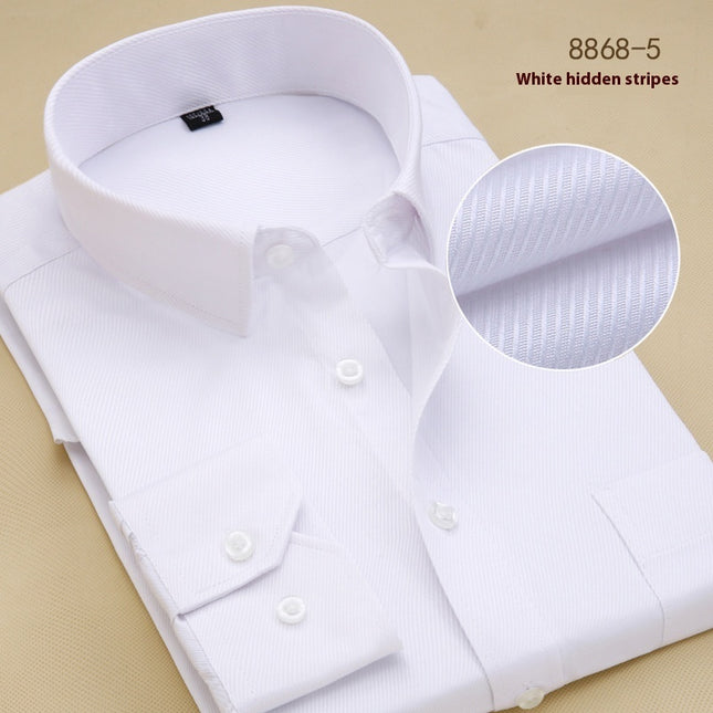 Men's Black Shirt Long Sleeve Shirt Business Slim Fit