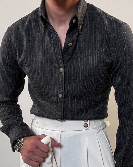 Spring Long Sleeve Shirt Male British Business Dress