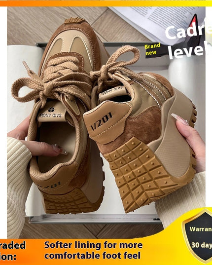 Versatile Platform Thick Bottom Shoes Retro Women's Dad Shoes