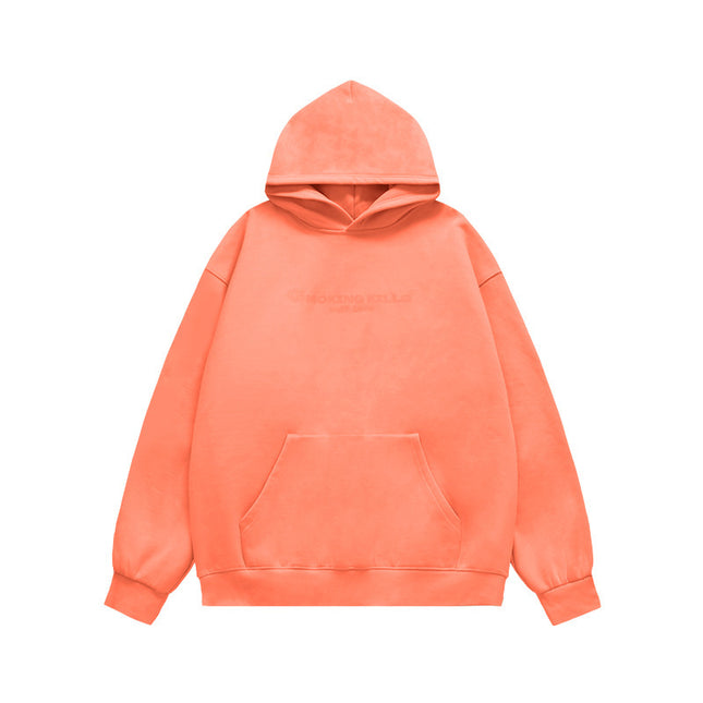 Men's Gel Printing Velvet Padded Hooded Sweatshirt