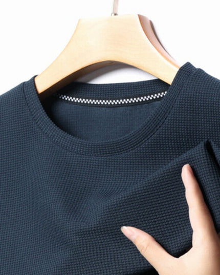 Summer Solid Color Men's Polyester Round Neck T-shirt