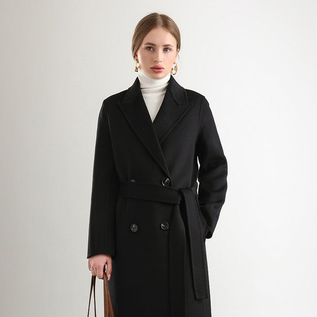 Women's Mid-length Woolen Wool Overcoat Coat