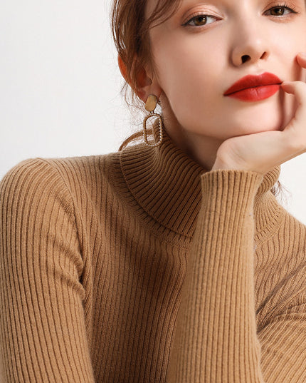 New Sweater Women's Turtleneck Pullover Slim Bottoming Shirt Thickened