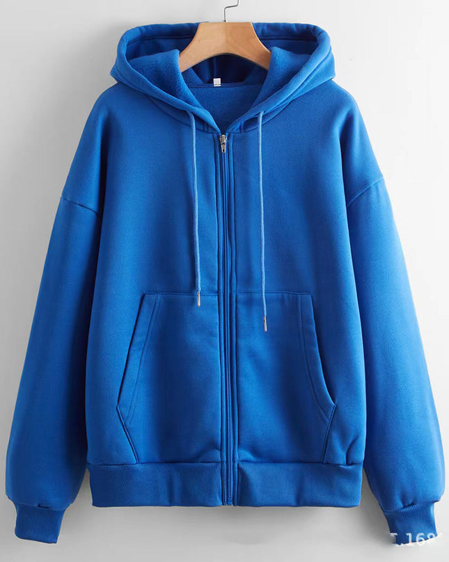 Men's And Women's Sparkling Style Zipper Cardigan Hoodie Plus Size