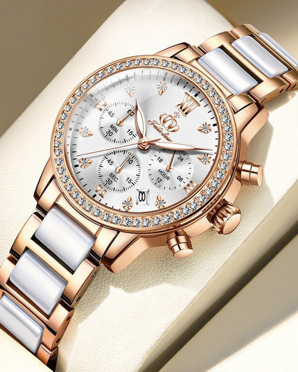 Simple Rhinestone Quartz Watch Waterproof Women's Watch