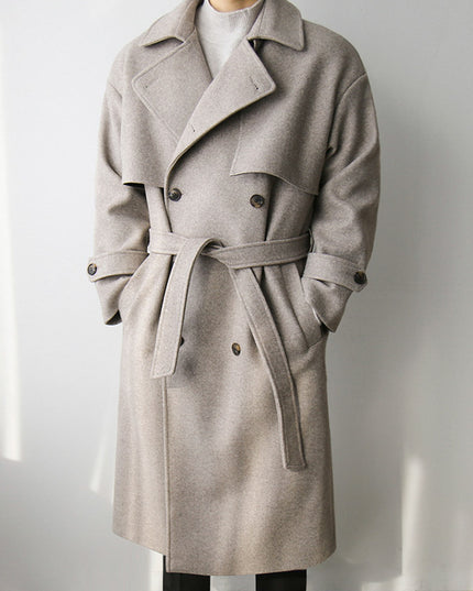 Woolen Coat Men's Winter Medium And Long Thickened