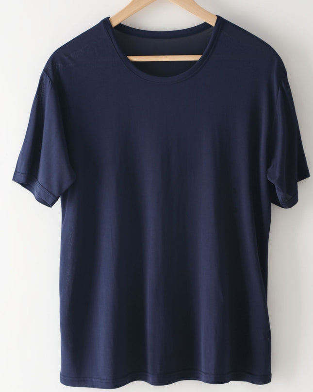 Men's Mulberry Silk Loose Round Neck Silk T-shirt