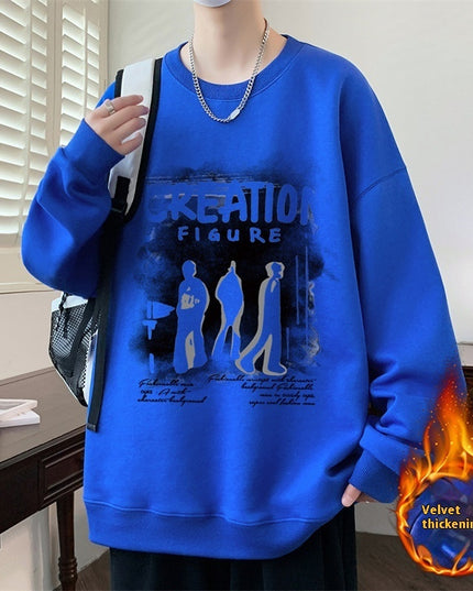 Autumn And Winter Brushed Hoody Pu Handsome Long Sleeve