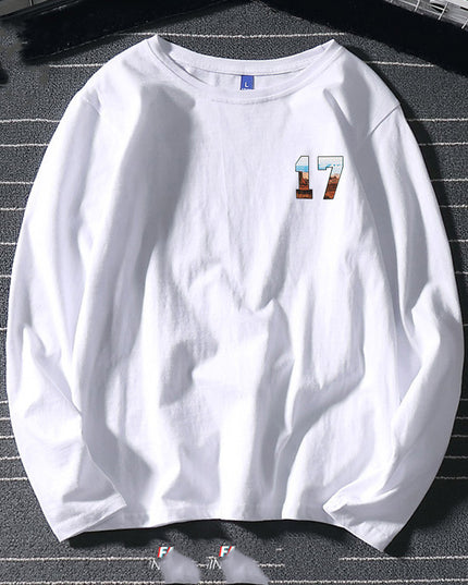 Simple Trend Men's Long-sleeved T-shirt Hong Kong Style Retro