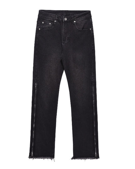 High Street Side Zipper Design Jeans American Style
