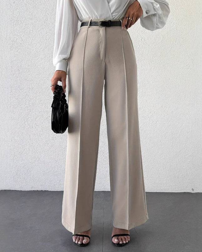 Temperament High Waist Slimming And Straight Casual Trousers
