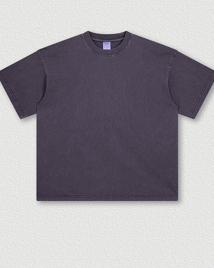 Heavy Washed Solid Color Short Sleeve Men And Women Same Style