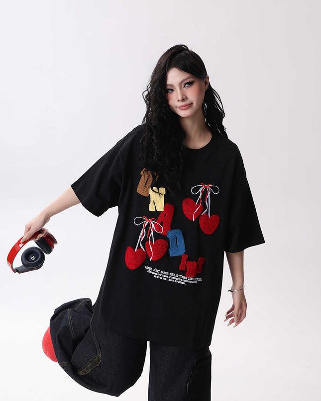 Women's Short-sleeved Casual Half-length Sleeves T-shirt