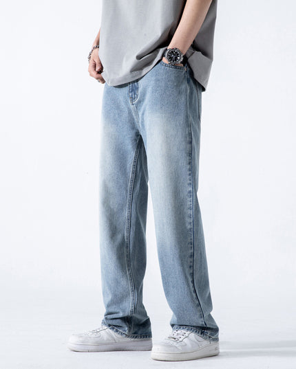 Vintage Jeans Men's Loose Straight Washed Draping Wide Leg