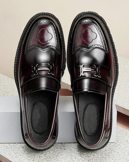 Slit Beads Matte Craft Leather Shoes Men