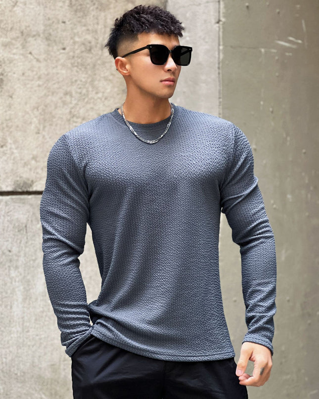 Fashion Men's Round Neck Pullover Long Sleeve Bottoming Shirt