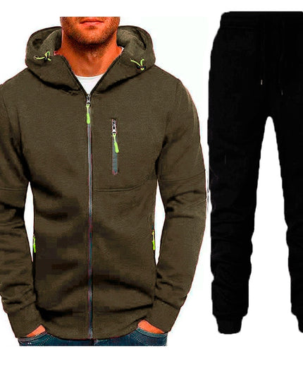 Men's Sport Suit Zipper Cardigan Two-piece Set