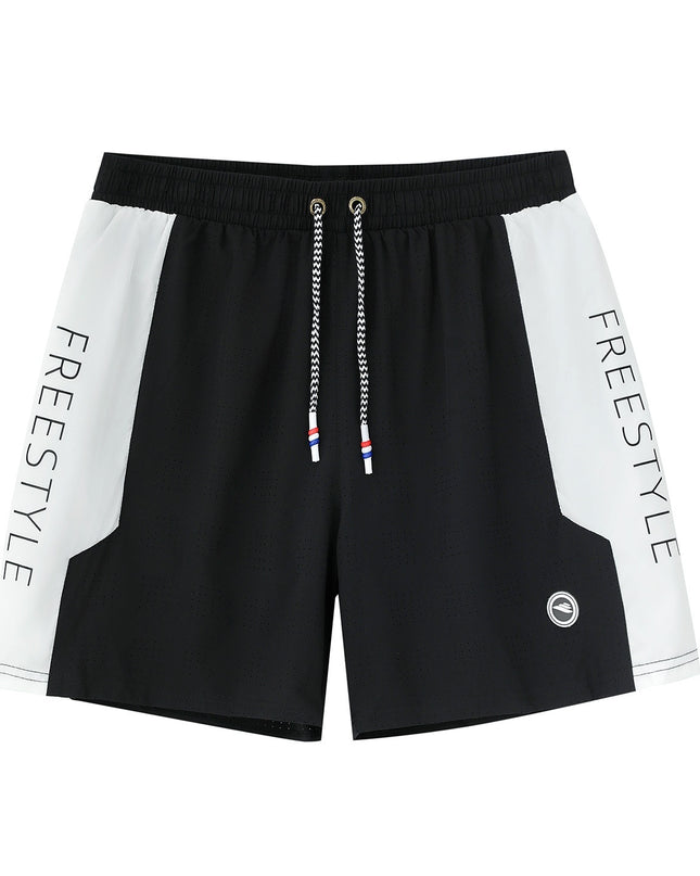 Polyester Men's Anti-embarrassment Comfortable Loose Large Size Five-point Beach Pants Quick-drying Can Be Washed