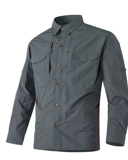Spring And Autumn Long-sleeved Shirt Men's Multi-pocket Overalls