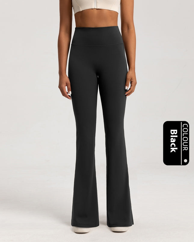 Fleece-lined Bell-bottom High Waist Nude Feel Wide Leg Pants