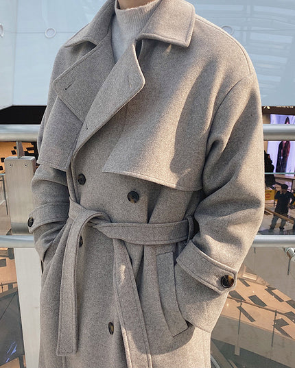 Woolen Coat Men's Winter Medium And Long Thickened