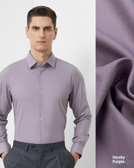 Men's Long-sleeved Mulberry Silk Non-ironing Business Clothing Micro-elastic Casual Shirt