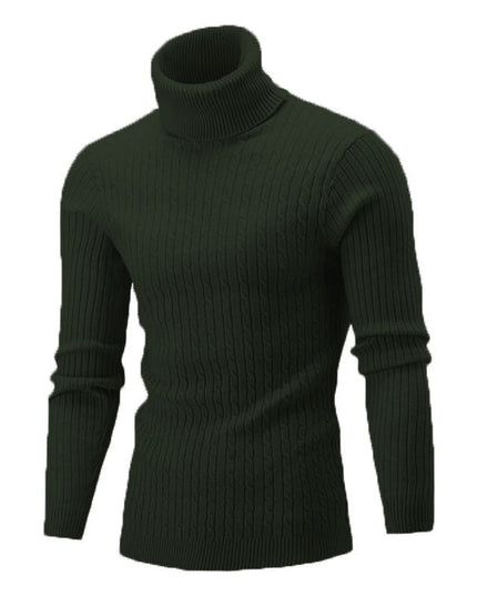 Men's Sweater Casual Retro Twisted Flower Turtleneck Knitting