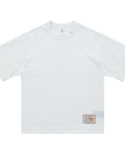 High Street Heavy Solid Color Basic T-shirt Loose