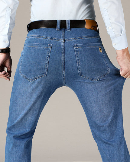 Men'S Straight Loose Elastic Slim Fit Business Casual Korean Style Trendy Plus Size Pants Men