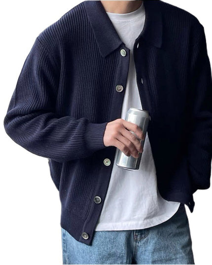 Handsome Idle Style Knitted Cardigan Casual Unisex Style