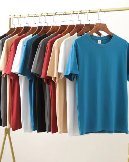 Round Neck Men's Short-sleeves Shirt Printed Logo All-matching Couple Style Half Sleeve