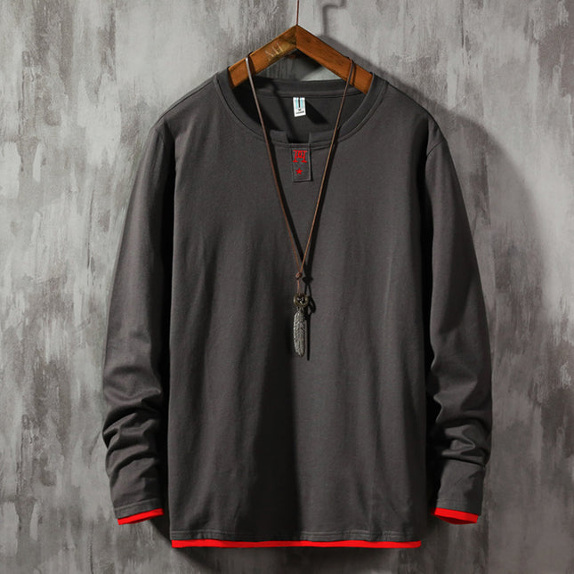 T-shirt Long-sleeved Men's Cotton Casual Round Neck Bottoming Shirt