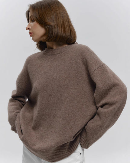 Loose And Warm Simple Pullover Solid Color Knitted Sweater