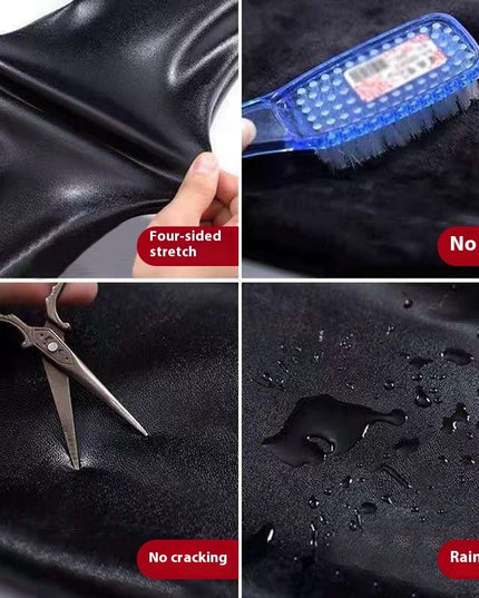 Fleece-lined Thick Leggings Tight Leather Pants
