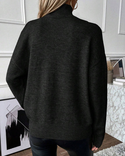 Cold Shoulder 2 In 1 Sweater Long Sleeve Tops